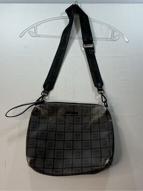 Steve Madden Gray Monogram Grid Pouch